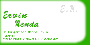 ervin menda business card